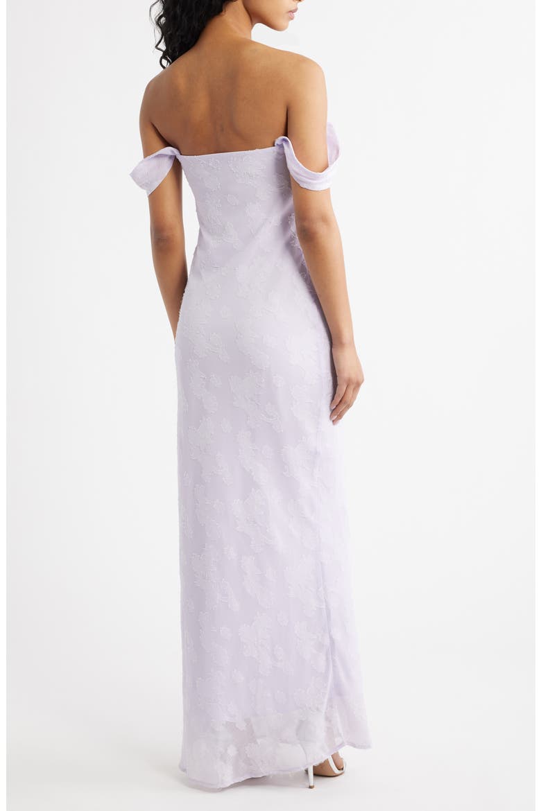 Azura Off The Shoulder Cocktail Maxi Dress, Alternate, color, LILAC