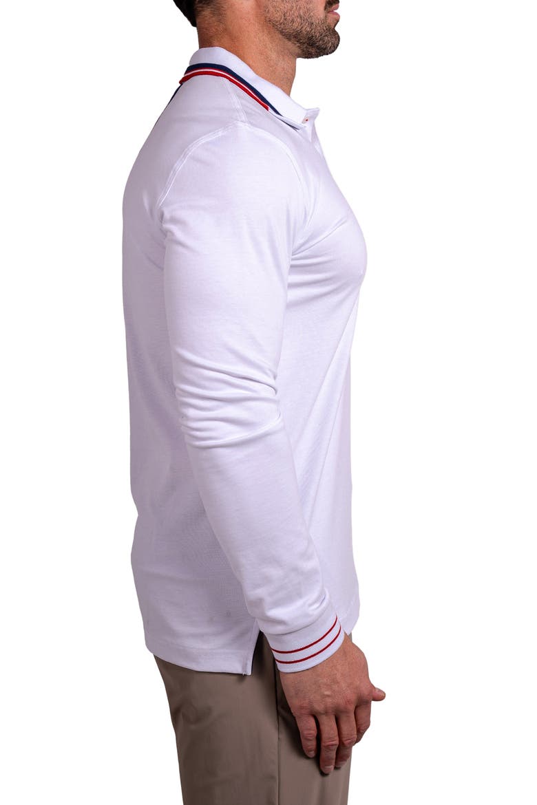 Ascension 0081 Tipped Long Sleeve Polo, Alternate, color, WHITE