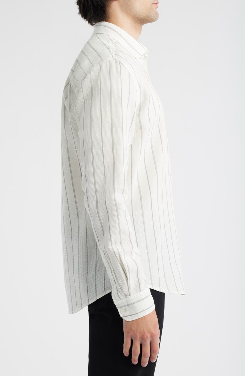 Mavi Jeans Stripe Regular Fit Button-Up Shirt, Alternate, color, Agave Green