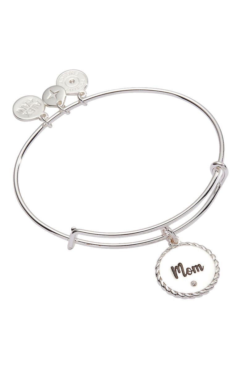 Alex and Ani Mom Charm Bangle Bracelet, Main, color, 