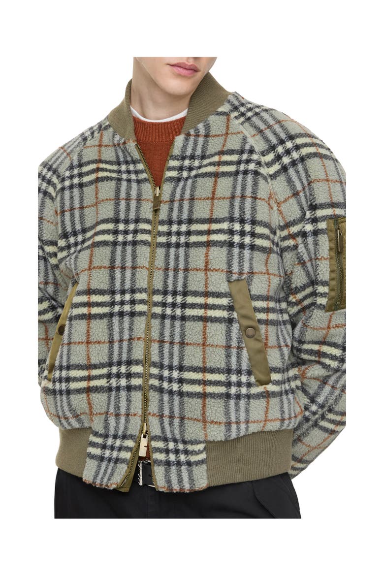 Reversible Nylon Bomber Jacket, Alternate, color, Tent green