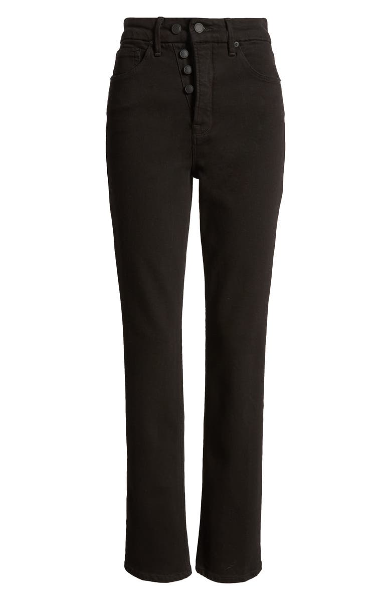 Good American Good Icon Super Compression Straight Leg Jeans, Alternate, color, Black001