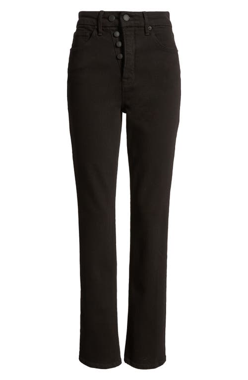 Shop Good American Good Icon Super Compression Straight Leg Jeans In Black001