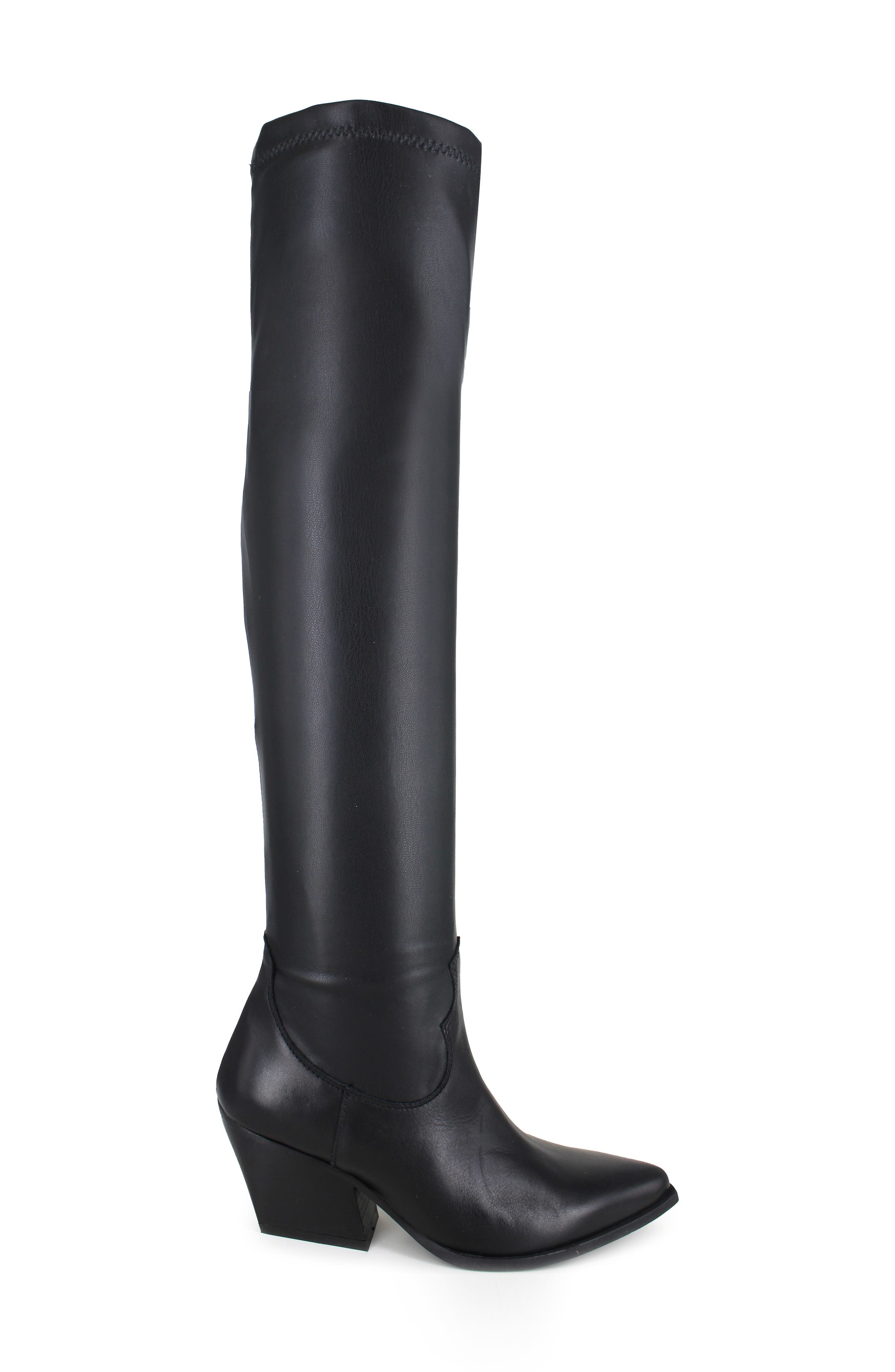 ZIGI Betty Water Resistant Knee High Western Boot, Alternate, color, Black