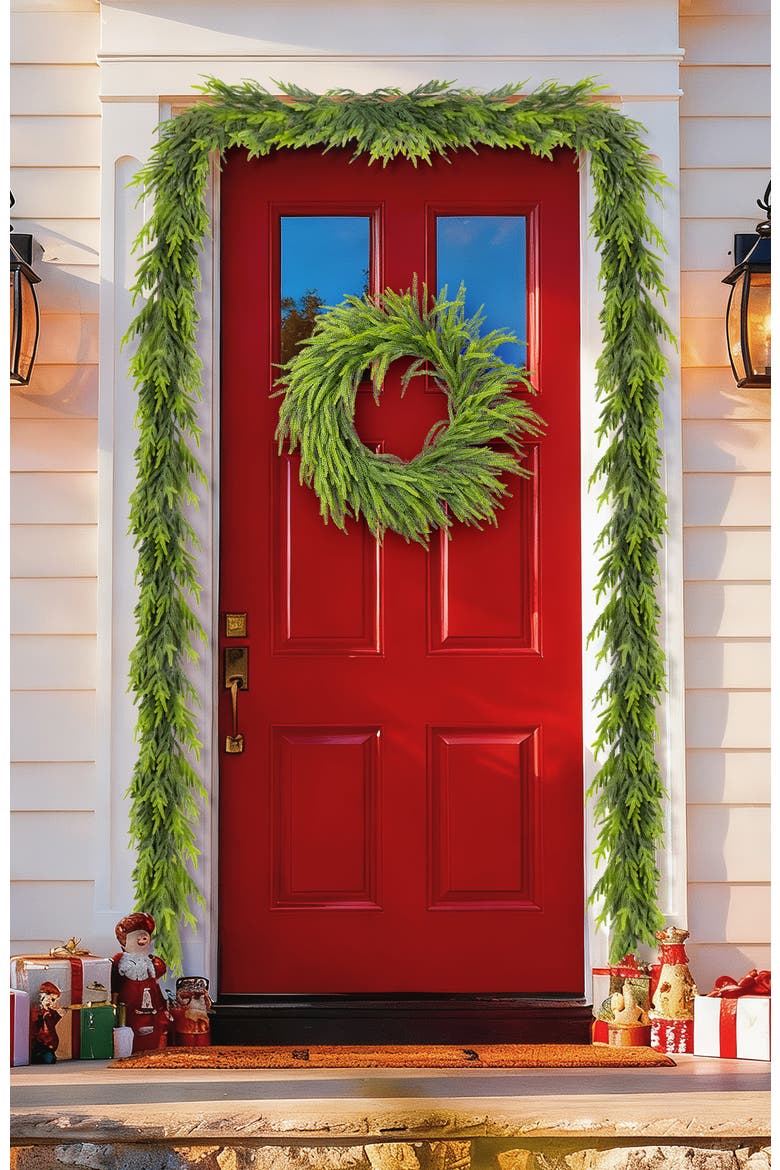 Set of 2 Artificial Christmas PE Dripping Garland, Alternate, color, Green