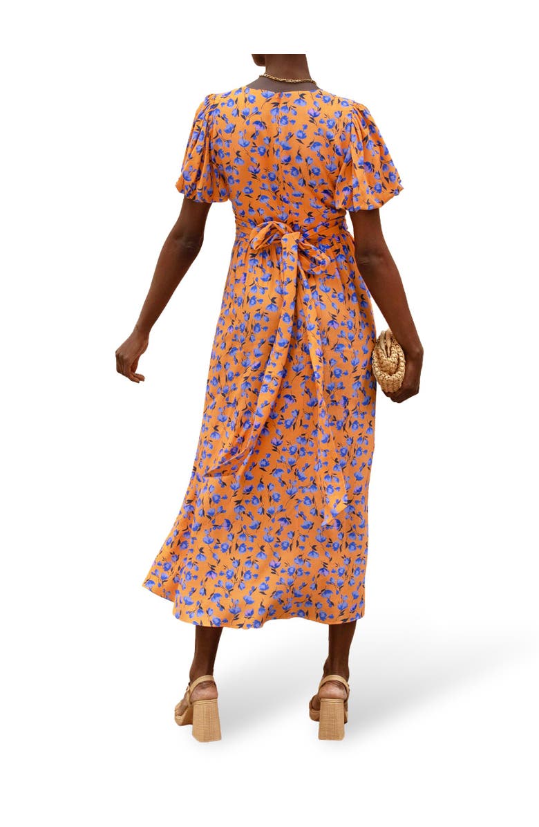 Ro&Zo Floral Puff Sleeve Dress, Alternate, color, Orange