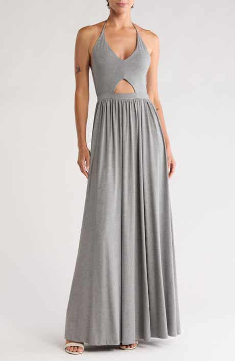 GO COUTURE Halter Neck Keyhole Maxi Dress