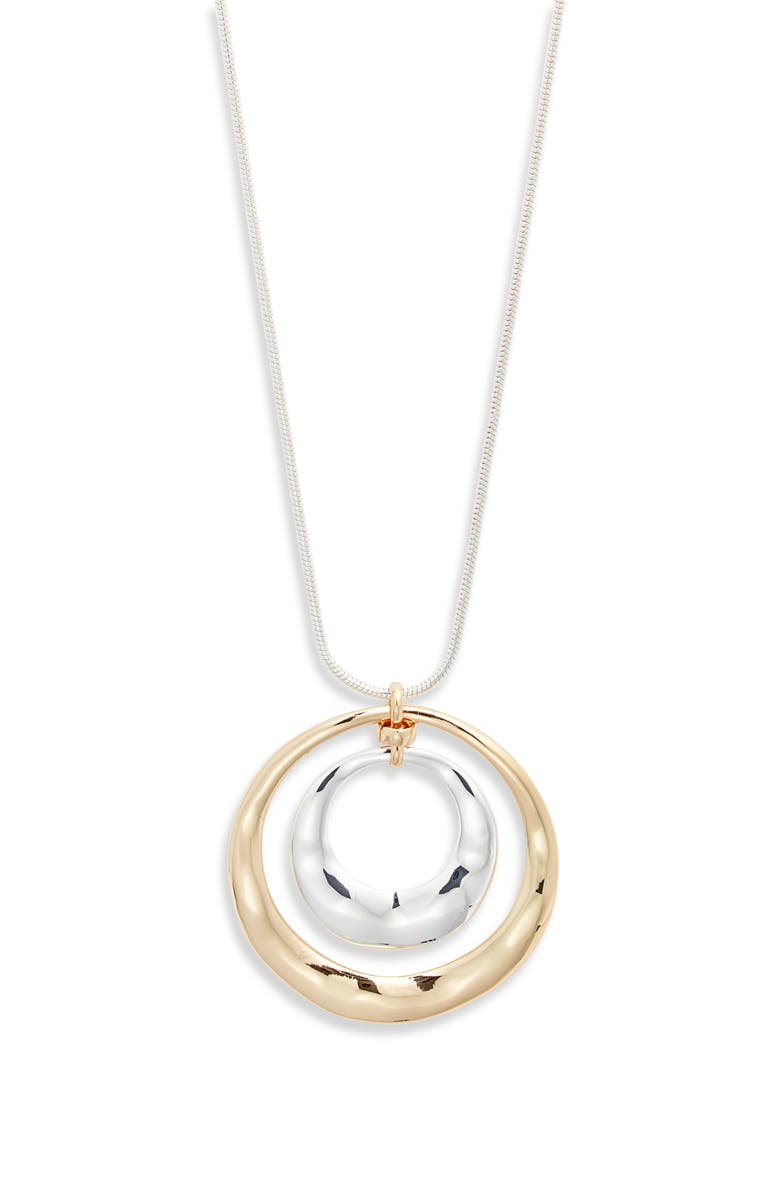 Nordstrom Concentric Circle Pendant Necklace, Main, color, Gold- Silver