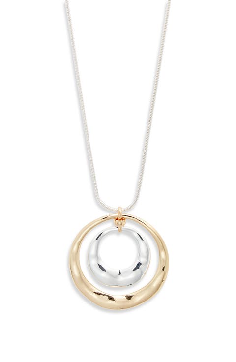 Concentric Circle Pendant Necklace