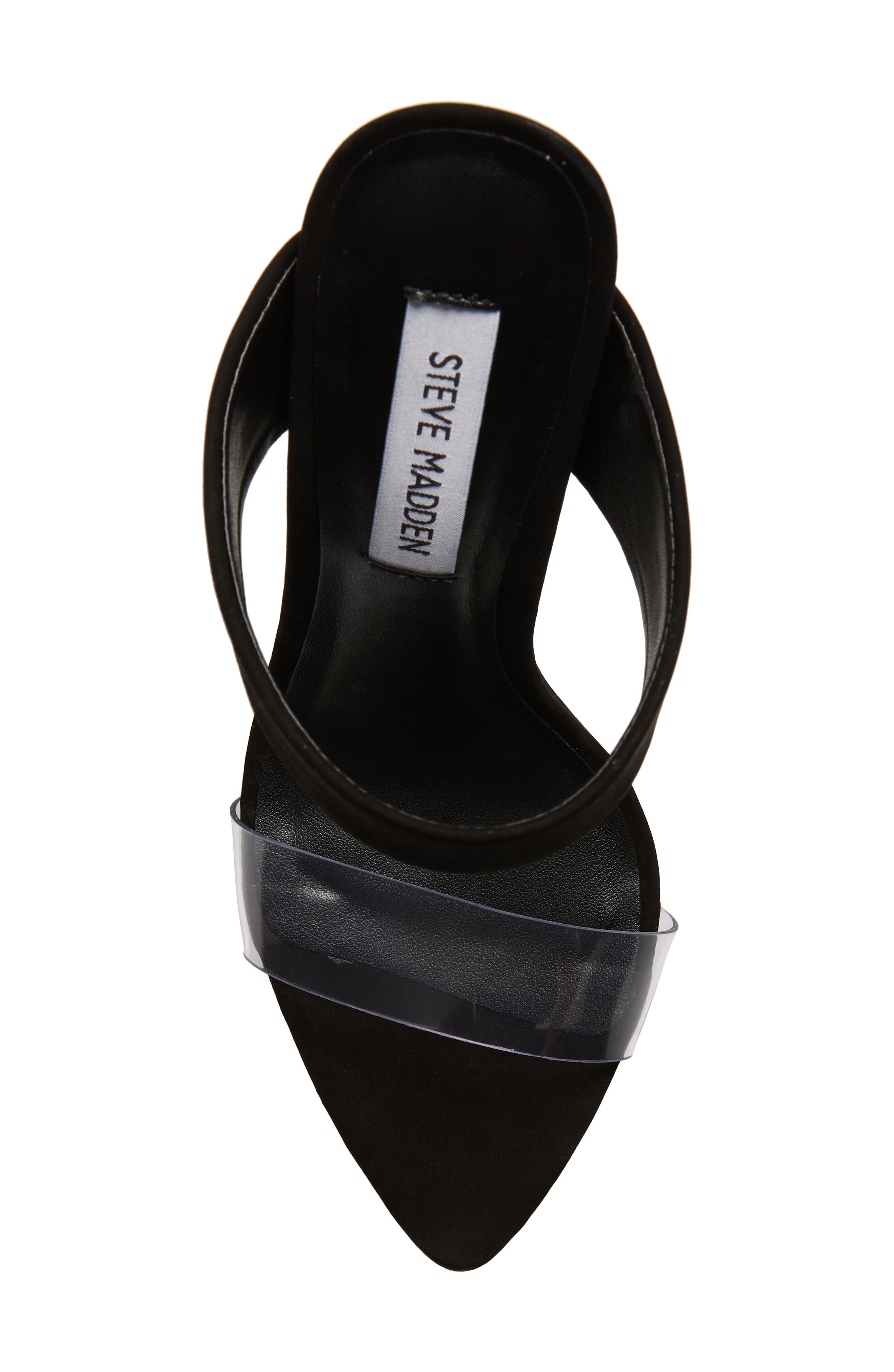 Amaya Clear Slide Sandal, Alternate, color, BLACK NUBUCK LEATHER