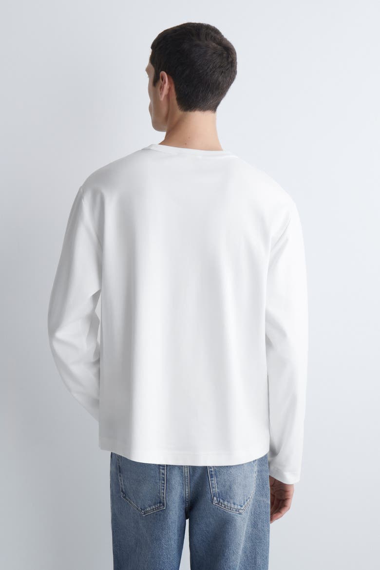 Relaxed Jersey Interlock Long-Sleeved T-Shirt, Alternate, color, WHITE