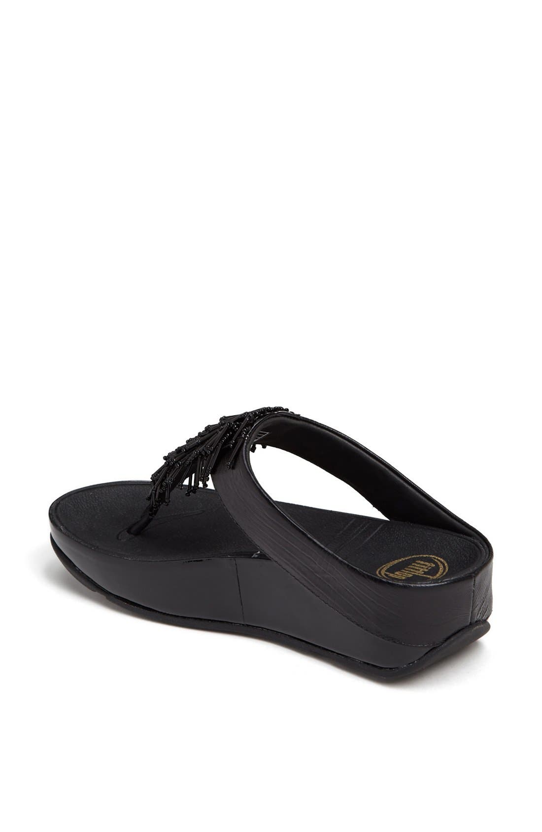 FitFlop™ 'Cha Cha' Flip Flop, Alternate, color, BLACK