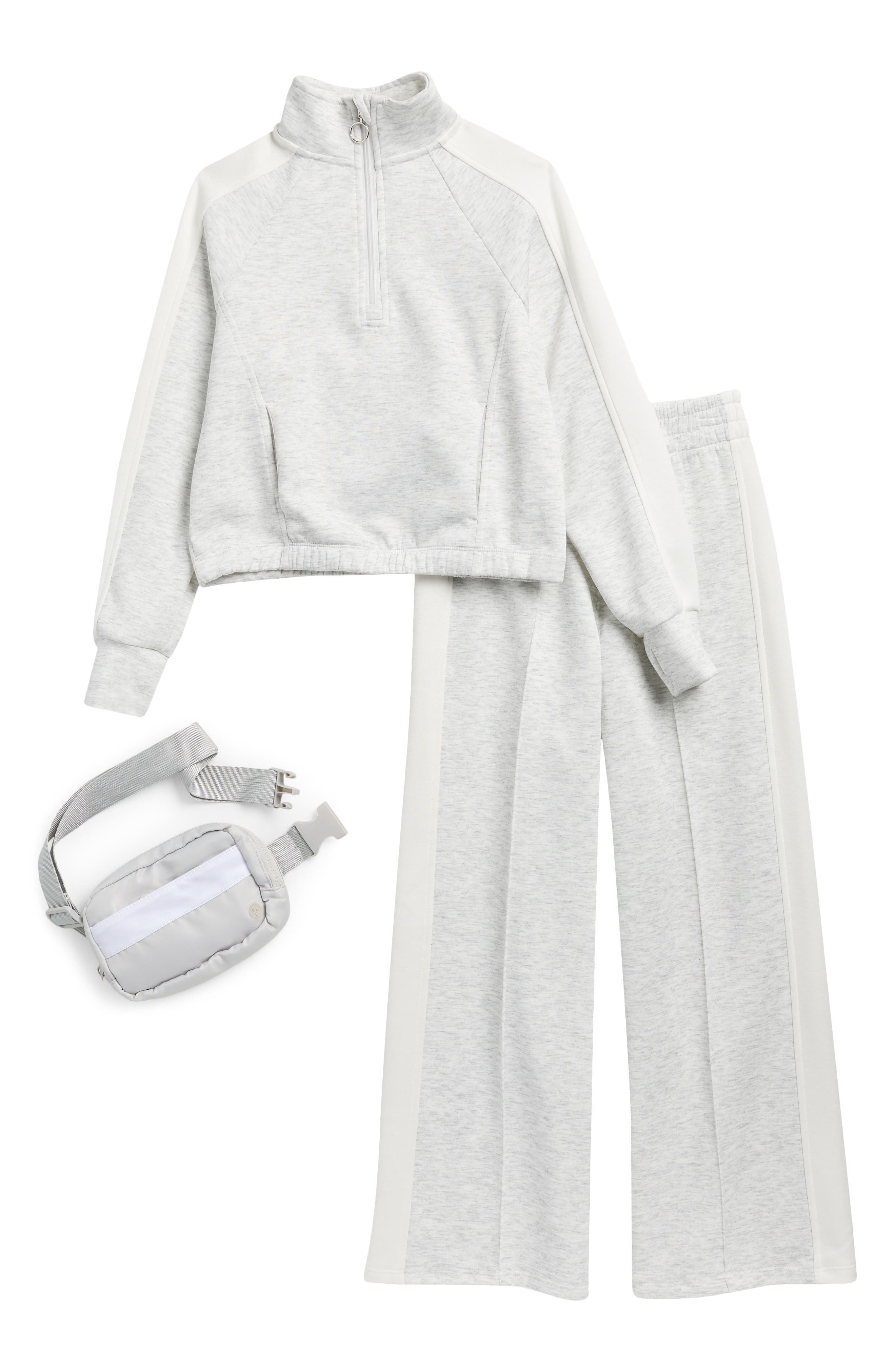 90 DEGREE BY REFLEX Kids&#39; Half Zip Sweatshirt, Pants &amp; Belt Bag Set