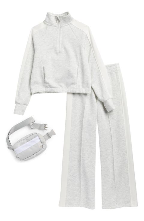 Kids' Half Zip Sweatshirt, Pants & Belt Bag Set (Big Kid)