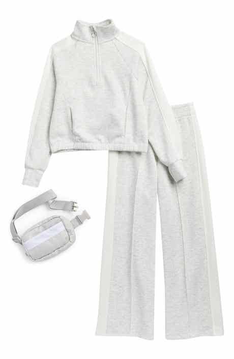 90 DEGREE BY REFLEX Kids' Half Zip Sweatshirt, Pants & Belt Bag Set