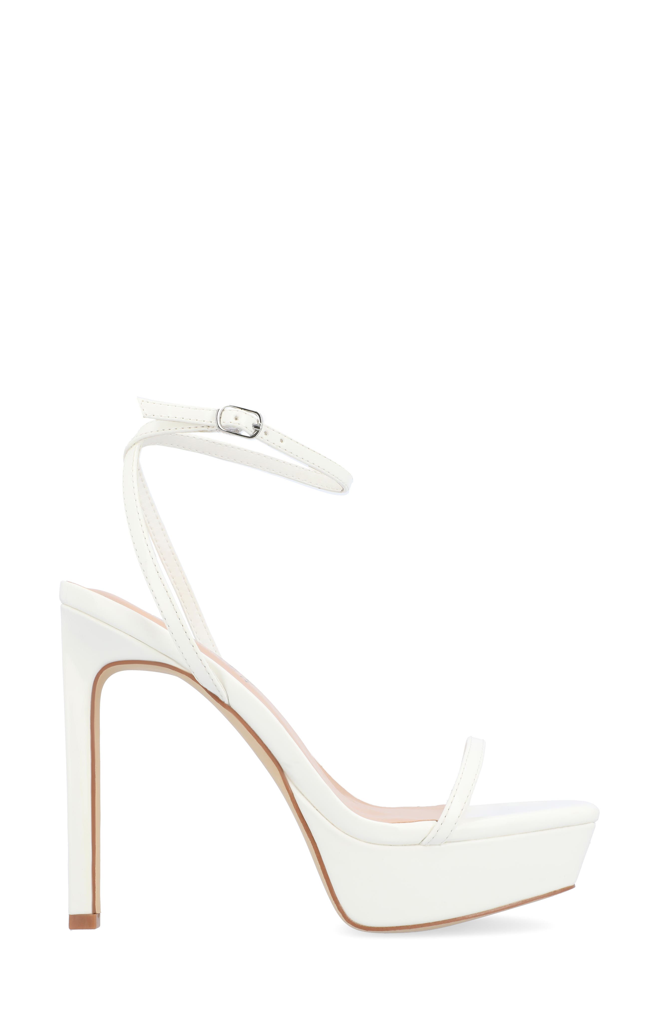 Journee Collection Telilah Strappy Platform Sandal, Alternate, color, White