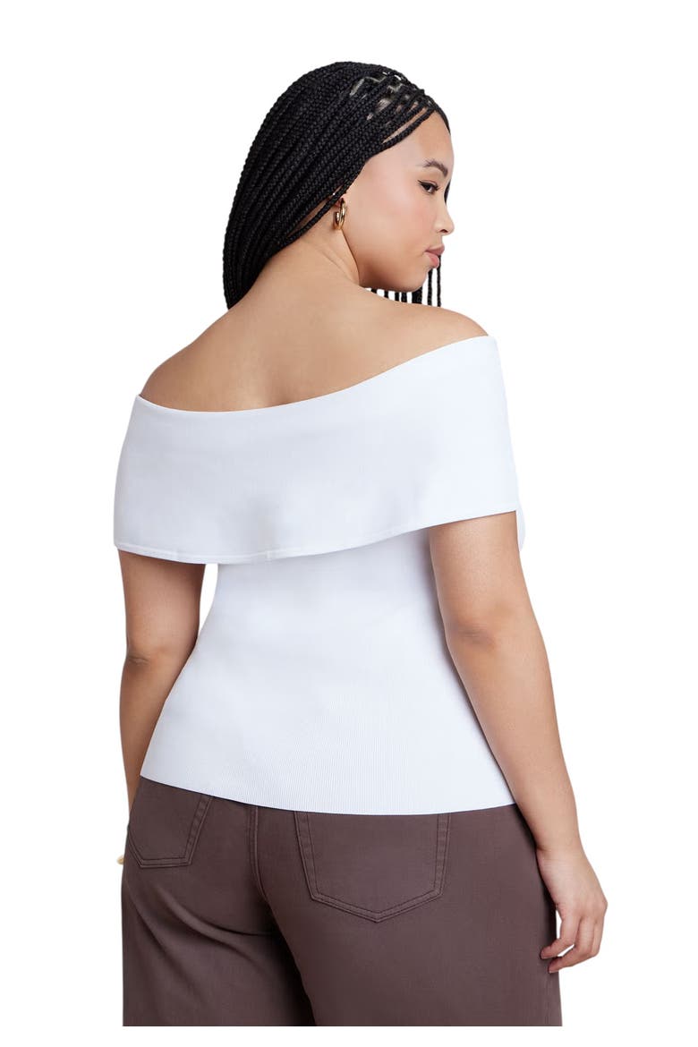 Twisted Off The Shoulder Sweater, Alternate, color, WHITE