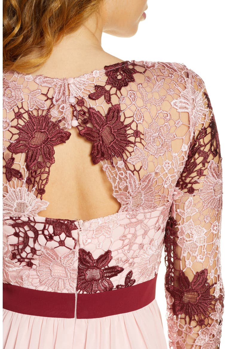 Sutton Long Sleeve A-Line Dress, Alternate, color, PINK