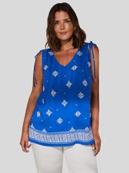 Live Unlimited Drawstring Printed Top