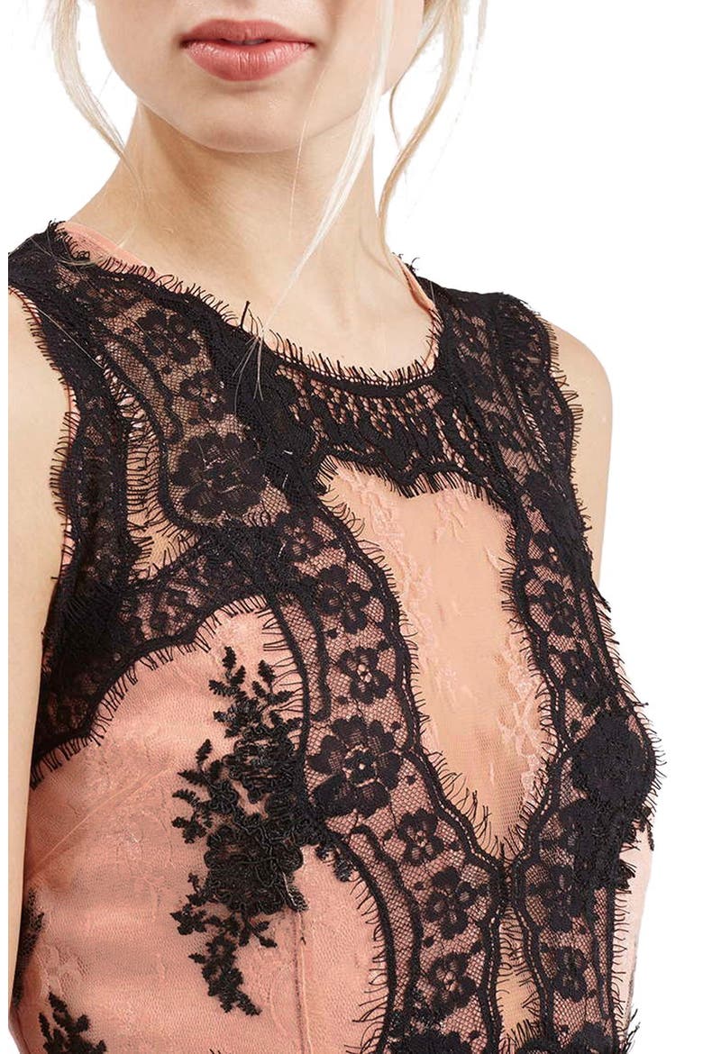 Lace Sleeveless Dress, Alternate, color, NUDE MULTI