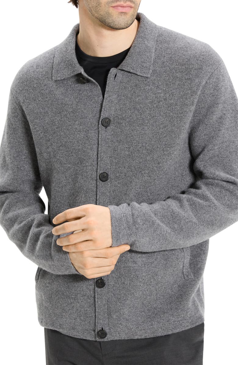 Theory Cameron Cashmere Cardigan, Alternate, color, Charcoal Melange