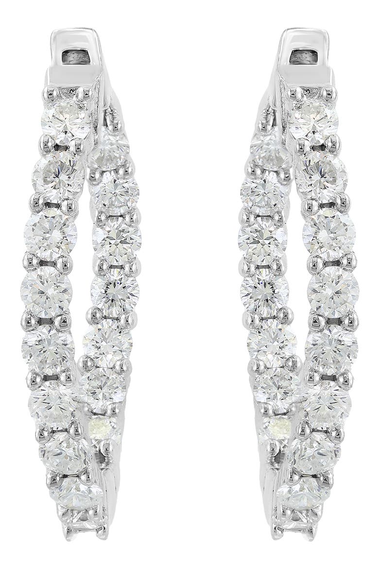 Sterling Silver Lab Grown Diamond Hoop Earrings, Alternate, color, SILVER