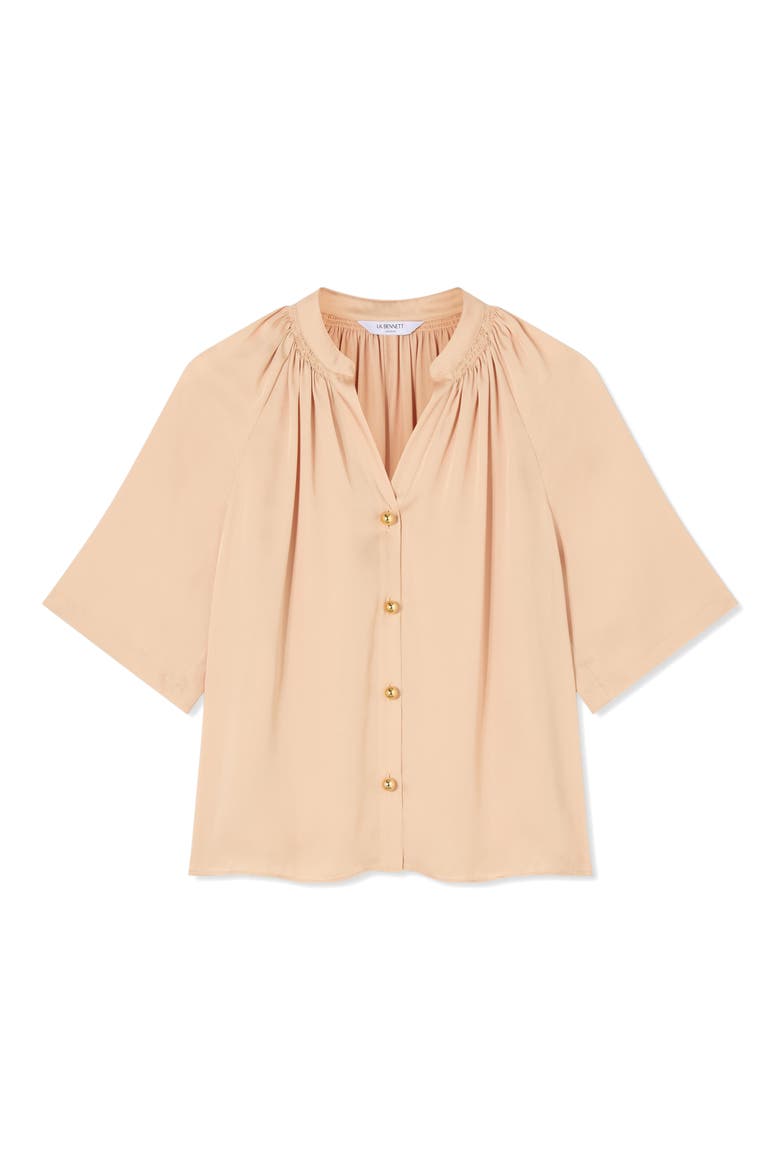 Amber Short Sleeve Button-Up Shirt, Alternate, color, CAMEL