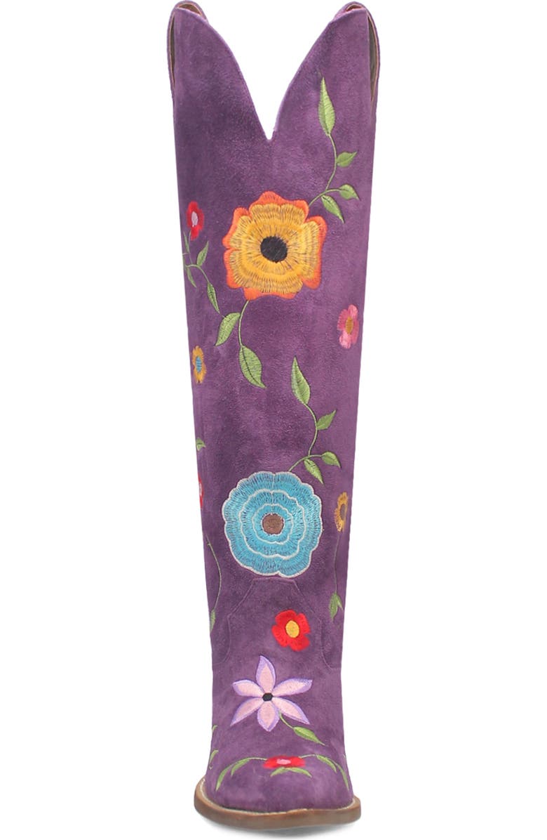 Dingo Flower Power Knee High Western Boot, Alternate, color, Purple
