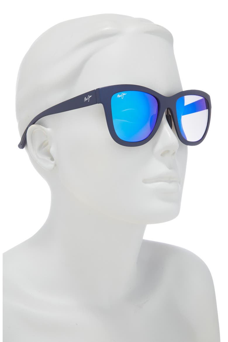 52mm Cat Eye Polarized Sunglasses, Alternate, color, BLUE BLUE BLUE