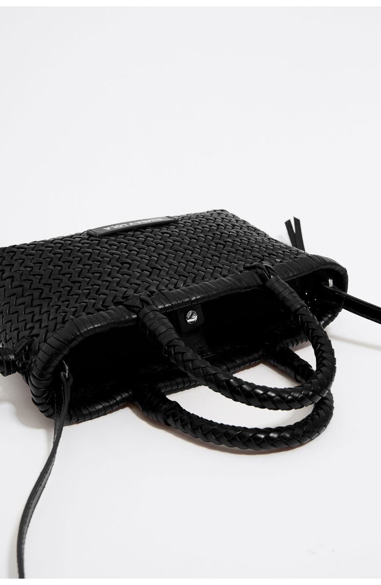 Bimba y Lola Plaited Leather Mini Bag, Alternate, color, Black