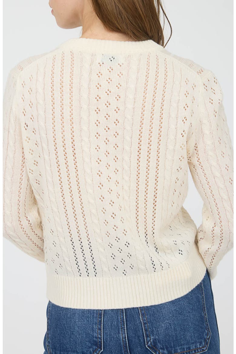 Pointelle Cardigan, Alternate, color, CREAM