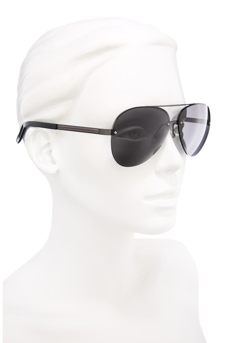 63mm Pilot Sunglasses, Alternate, color, MATTE DARK RUTHENIUM / SMOKE
