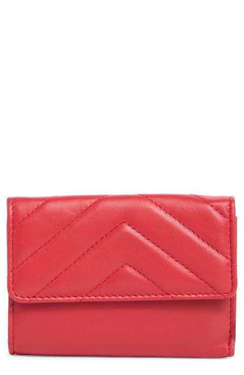 Quilted Trifold Leather Wallet