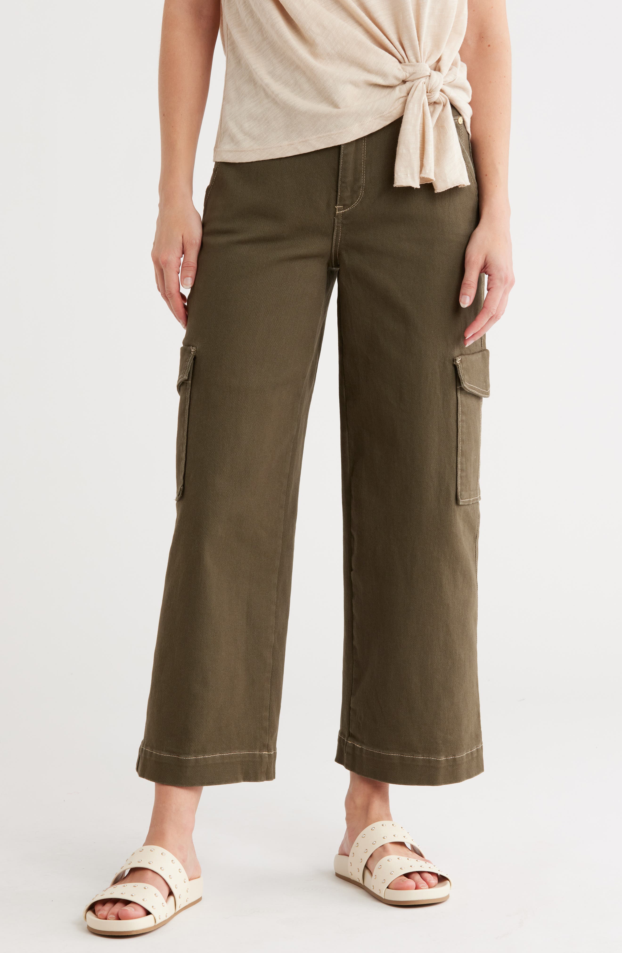Democracy Crop Wide Leg Cargo Pants