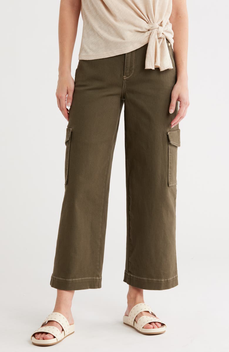 Democracy Crop Wide Leg Cargo Pants, Main, color, Caper