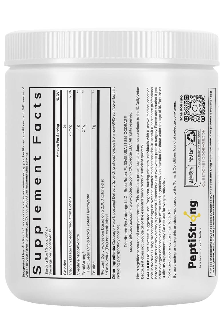 Muscle Formula+ Platinum Creatine Powder, PeptiStrong Fava Bean Protein Supplement, Alternate, color, White