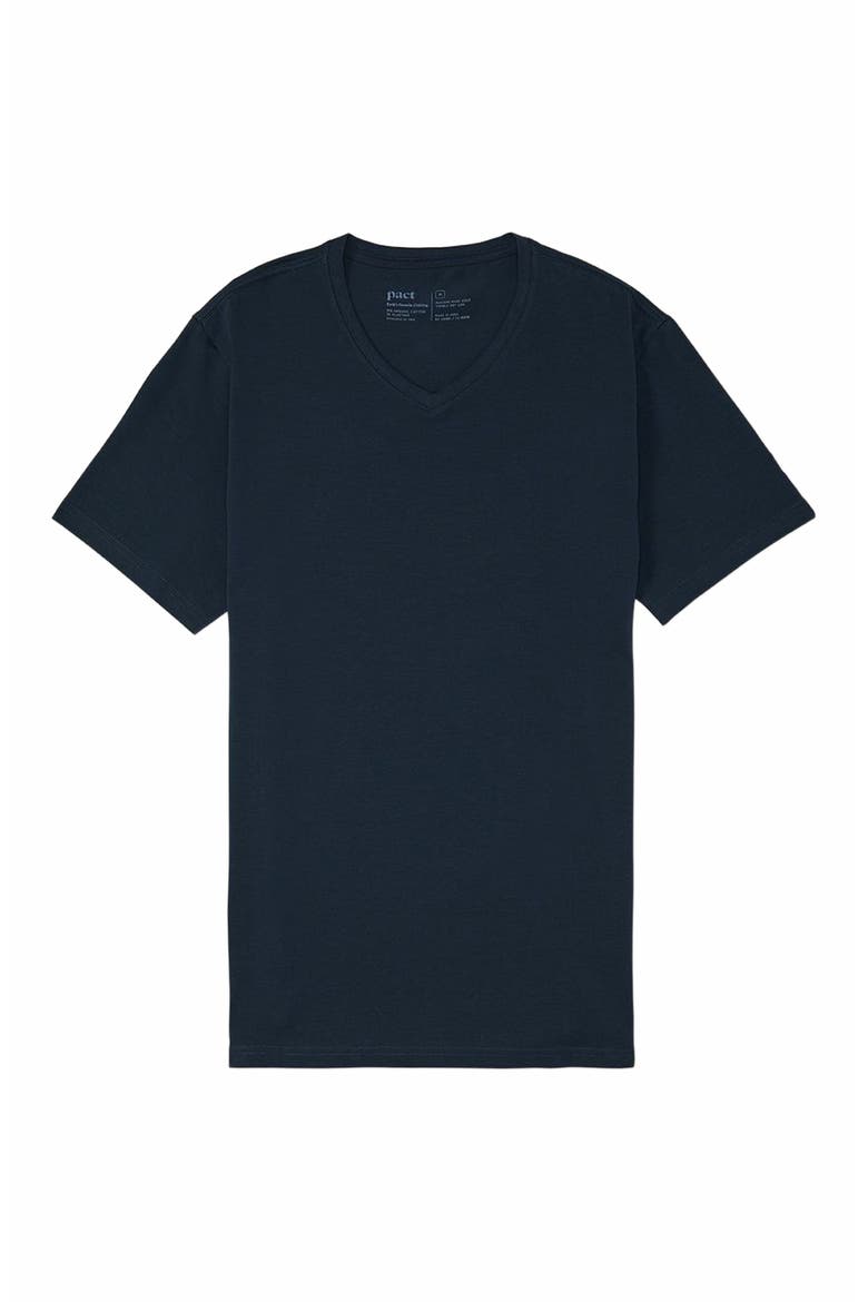 Luxe Stretch Jersey Slim V-Neck Tee, Alternate, color, Midnight Blue