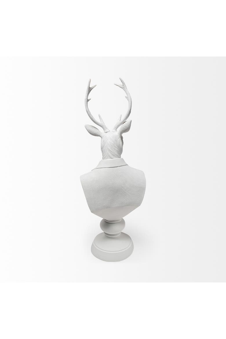 Mozart Painted Resin Deer In A Suit Bust, Alternate, color, White