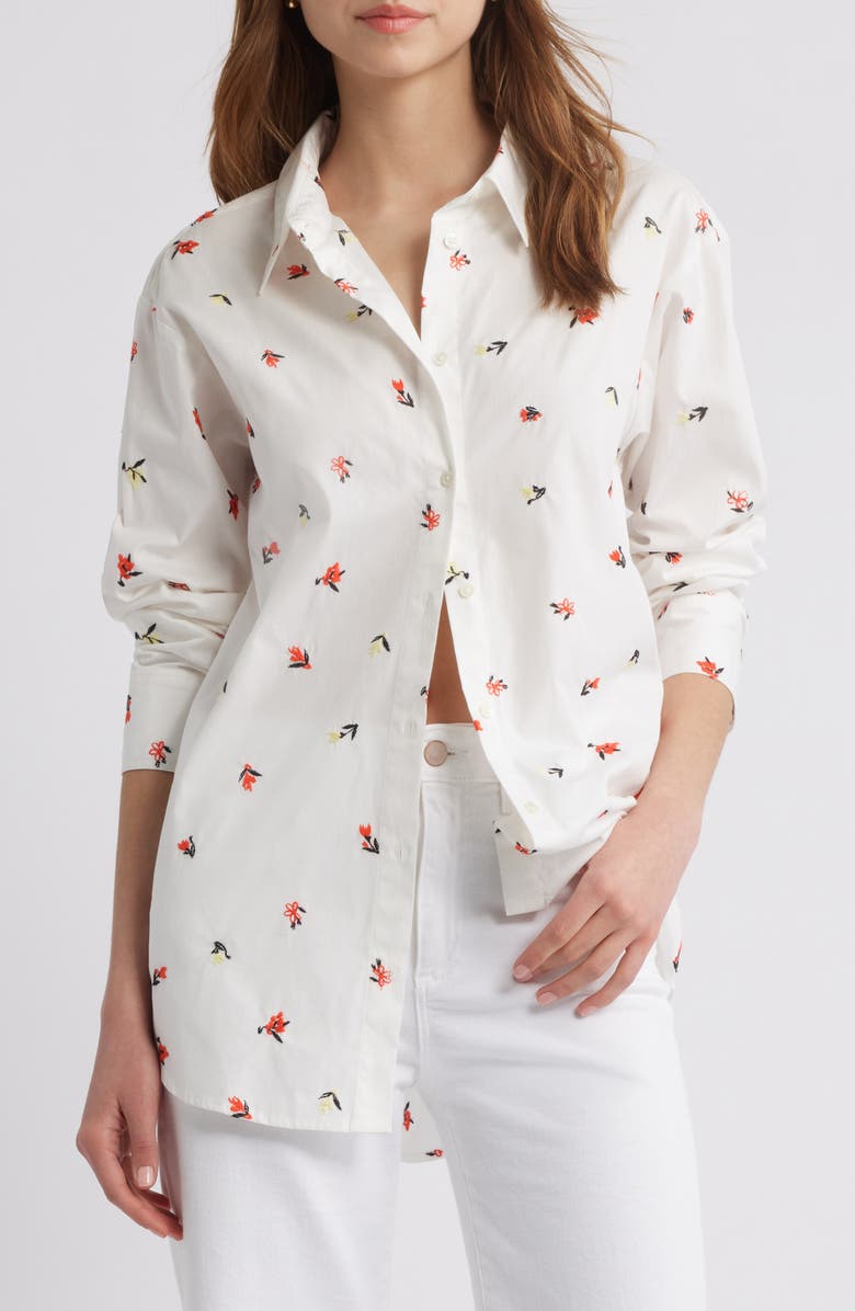 Solid & Striped The Obert Embroidered Shirt, Main, color, Brule