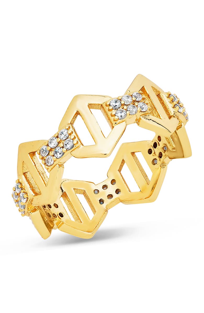 Sterling Forever Hexagon Anchor Chain Ring, Main, color,