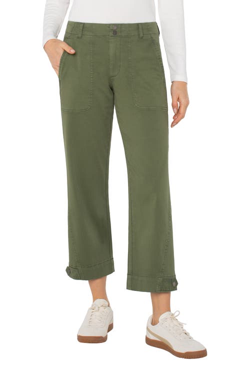 Crop Straight Leg Cotton Blend Utility Pants (Regular & Petite)