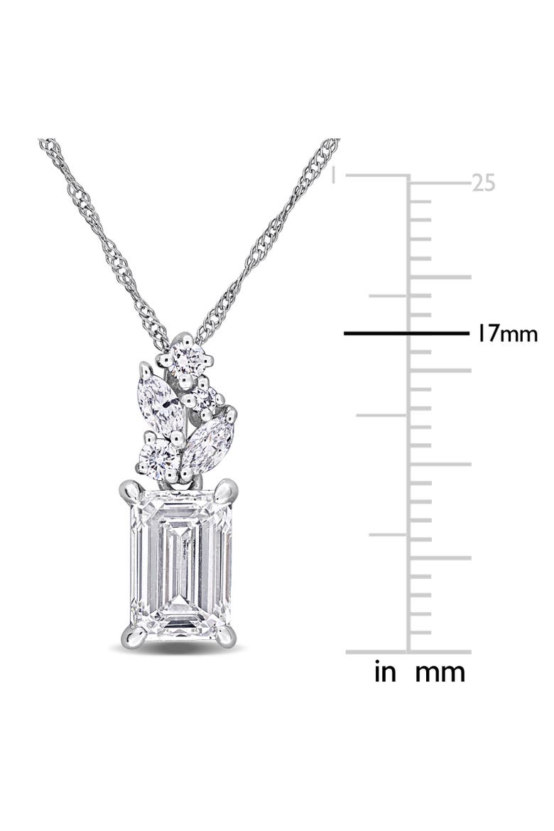 Lab-Grown Diamond Cluster Pendant Necklace 14k, Alternate, color, White Gold