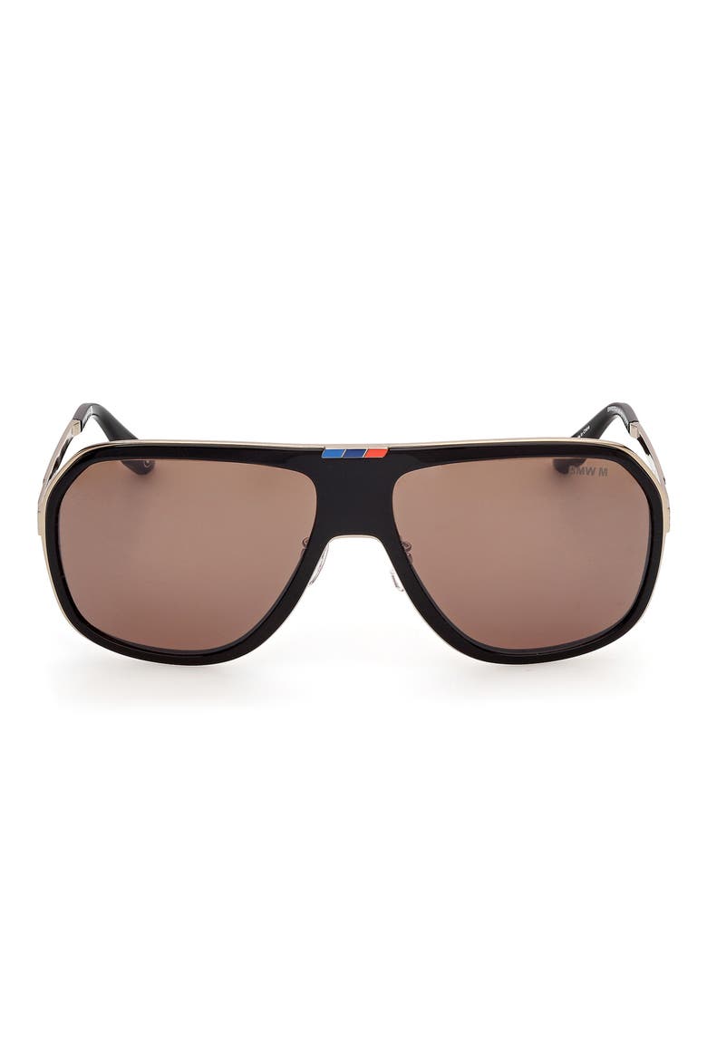 63mm Sunglasses, Main, color, SHINY BLACK / ROVIEX MIRROR
