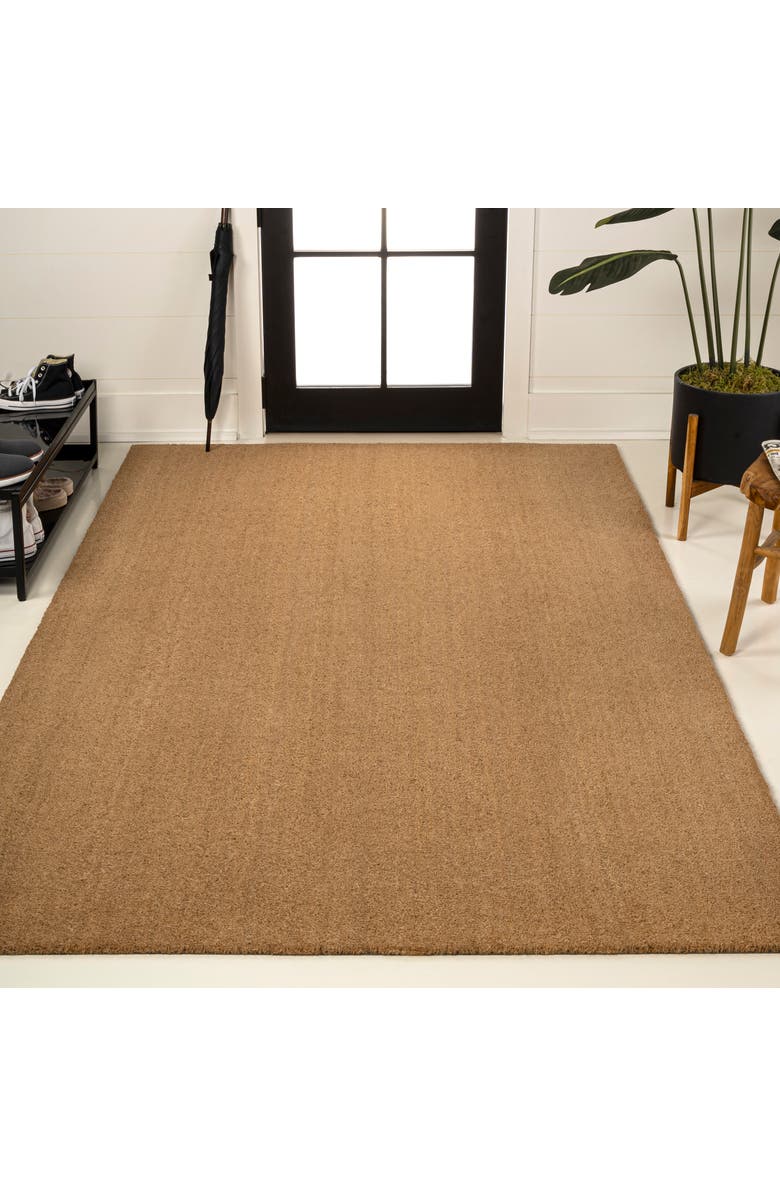 JONATHAN Y Peater Classic Casual Commerical Natural Coir Mat Indoor/Outdoor, Main, color, Light Brown