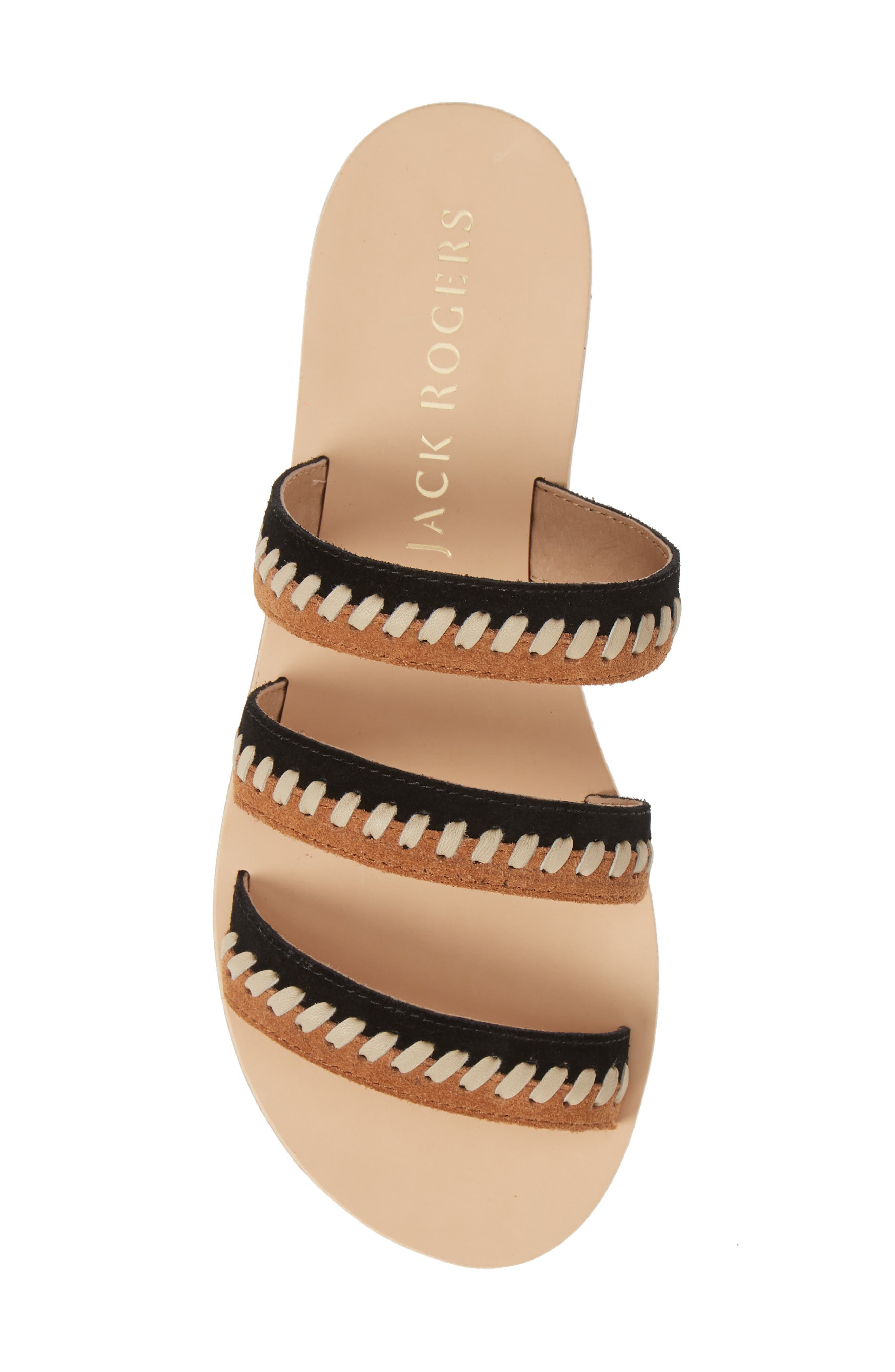 Amelia Slide Sandal, Alternate, color, BLACK/ LUGGAGE SUEDE