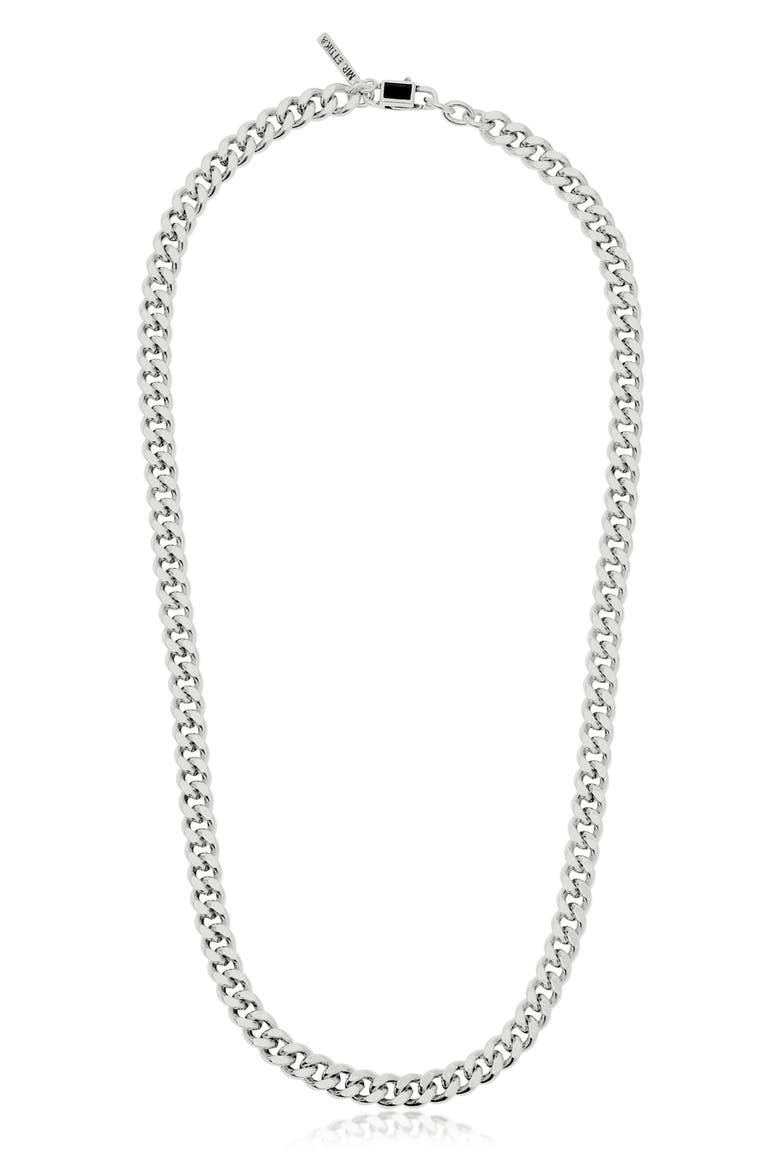 Men's Curb Chain Necklace, Main, color, SILVER