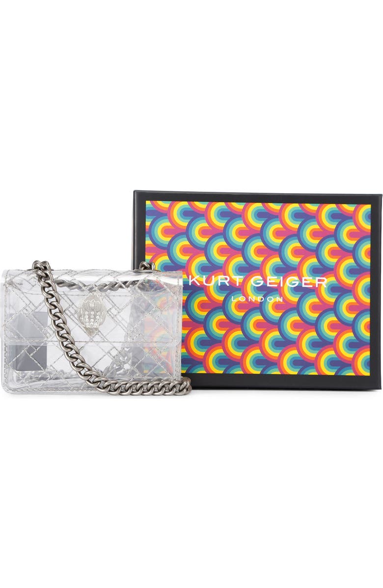Kurt Geiger London Micro Kensington Vinyl Crossbody Bag, Alternate, color, Clear/Silver