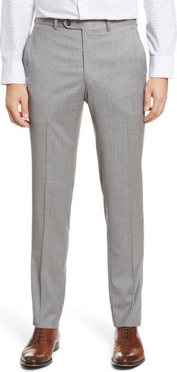 Peter Millar Harker Flat Front Solid Stretch Wool Dress Pants 