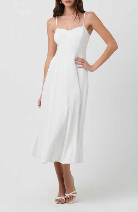 ASTR the Label Linen Blend Midi Dress