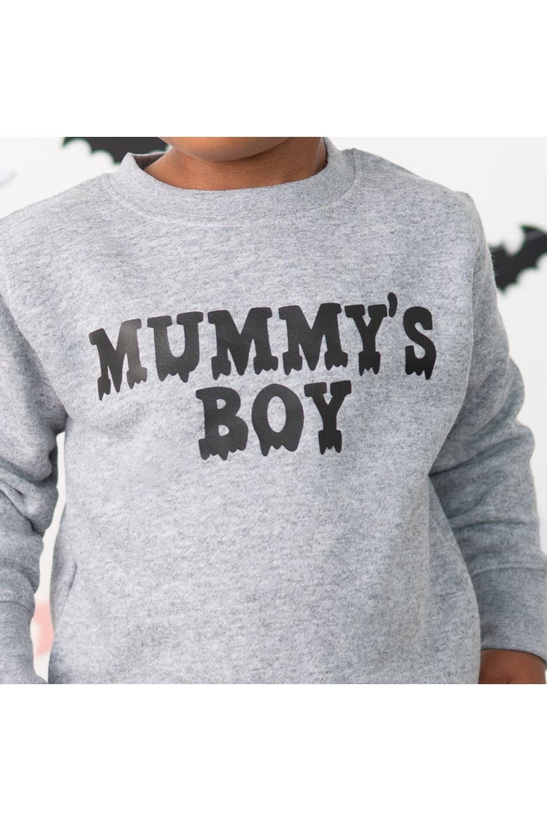 Mummy's Boy Halloween Sweatshirt, Alternate, color, Heather Grey